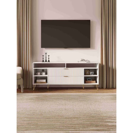 Manhattan Comfort DUMBO 63in TV Stand in White TV001-WH